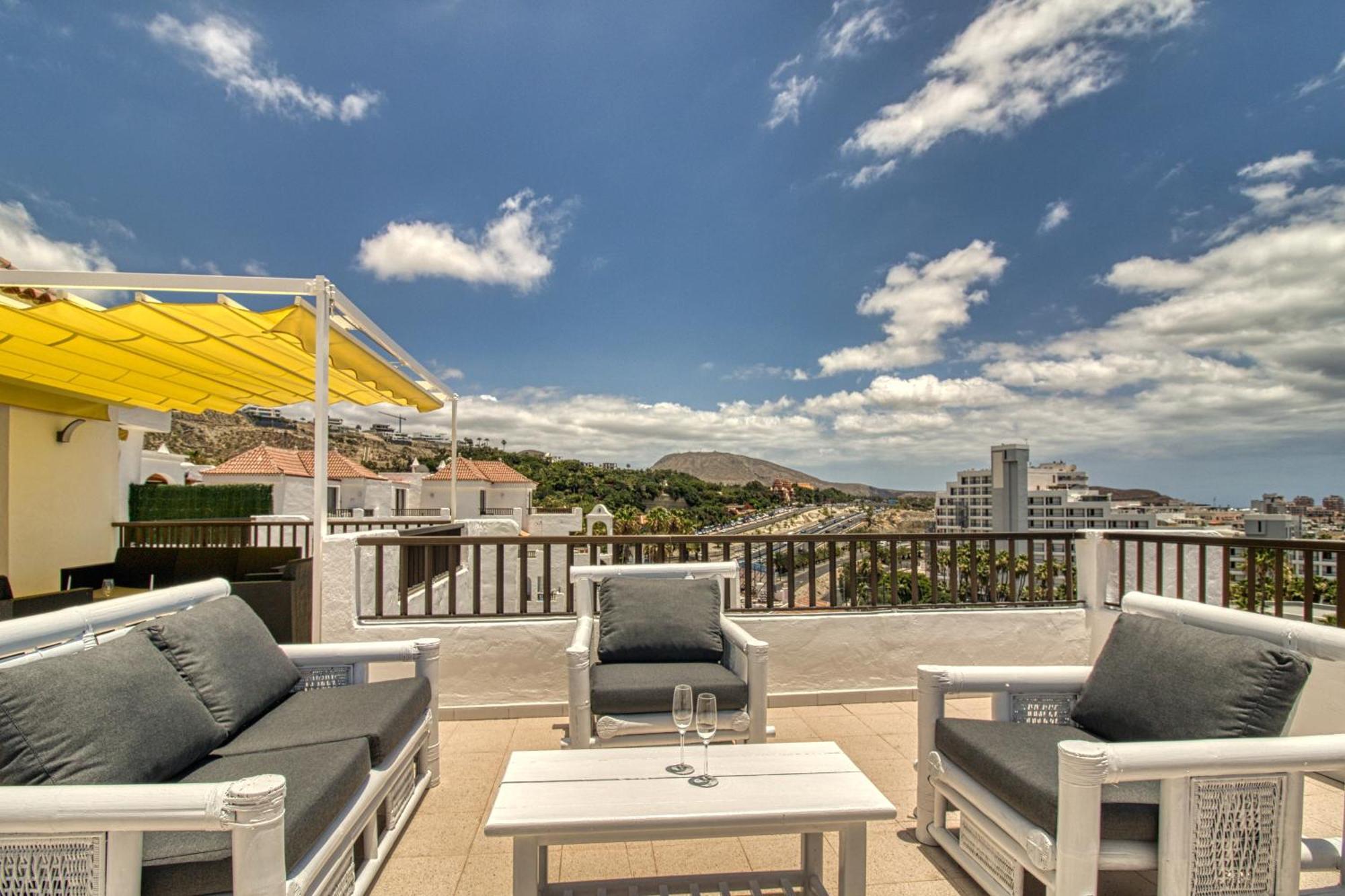 Penthouse Sea View Jacuzzy Terrace & Pool Apartment Playa Fanabe Exterior photo