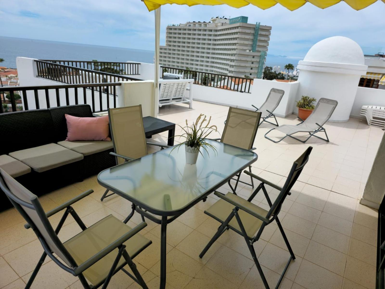 Penthouse Sea View Jacuzzy Terrace & Pool Apartment Playa Fanabe Exterior photo